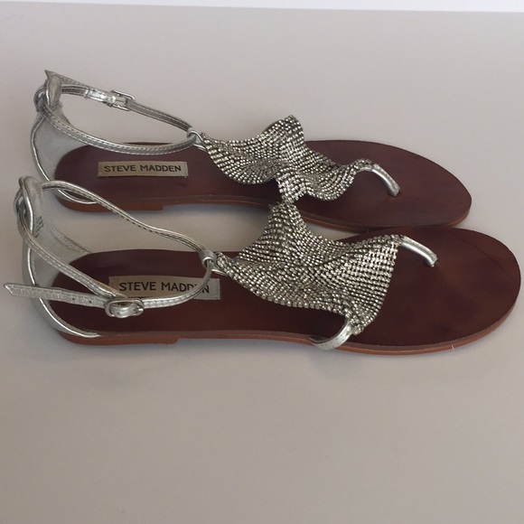 steve madden silver rhinestone sandals